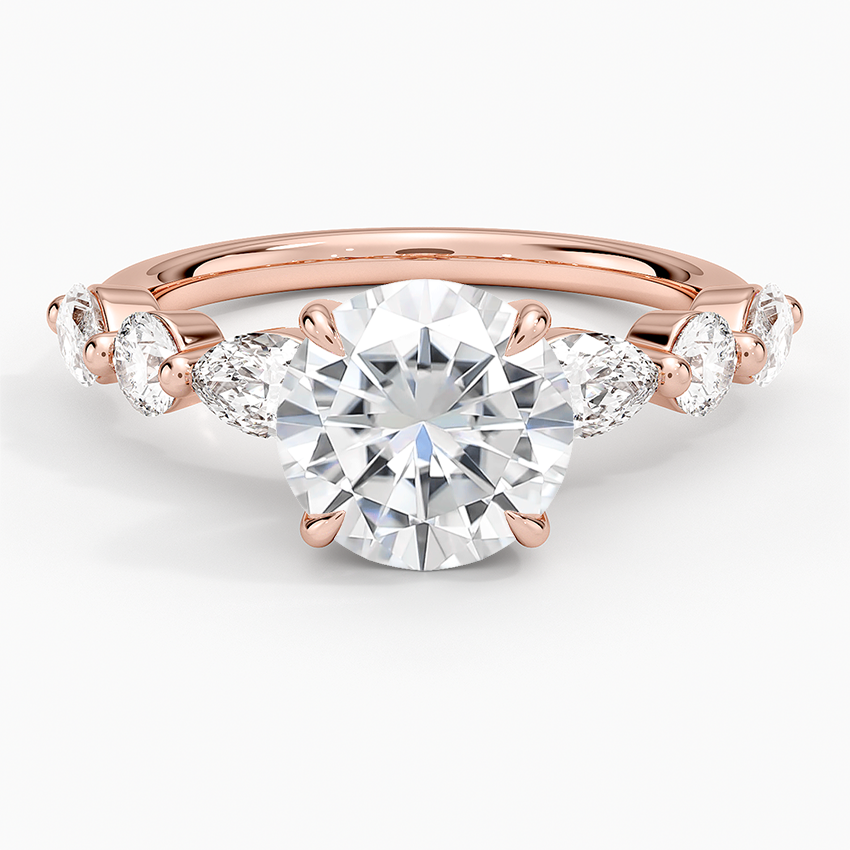 Moissanite Grand Versailles Diamond Ring in 14K Rose Gold
