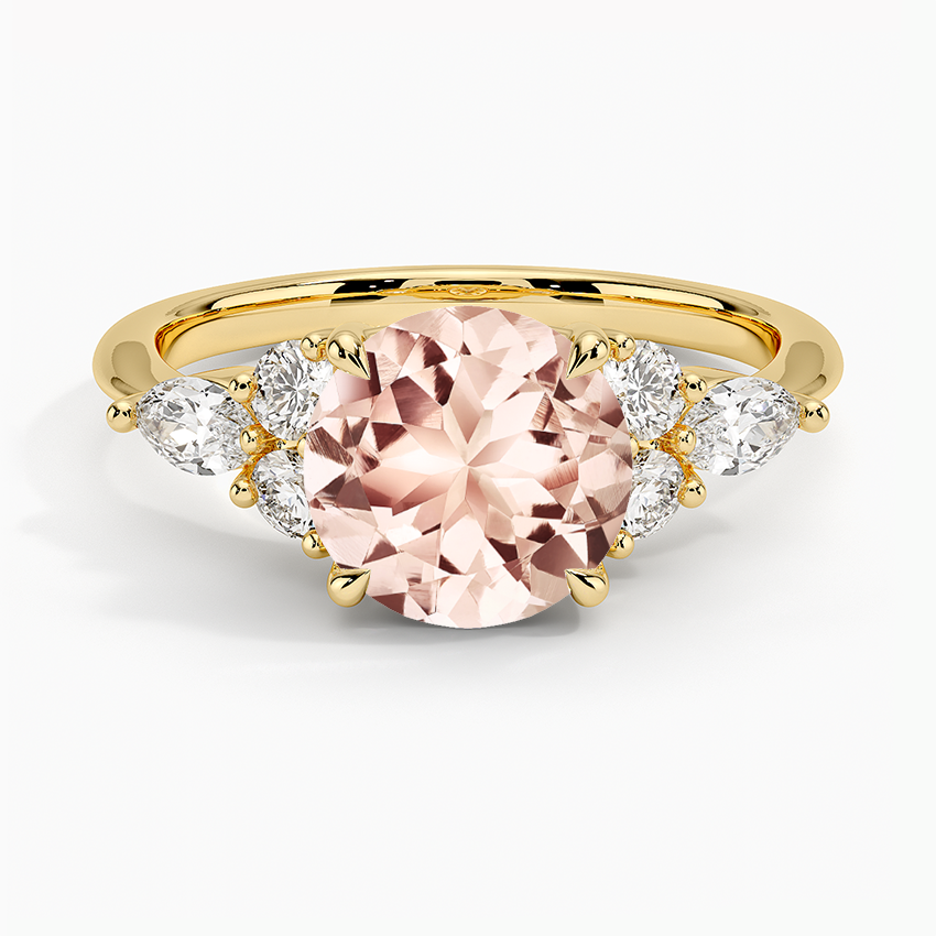 Morganite Luxe Nadia Diamond Ring in 18K Yellow Gold