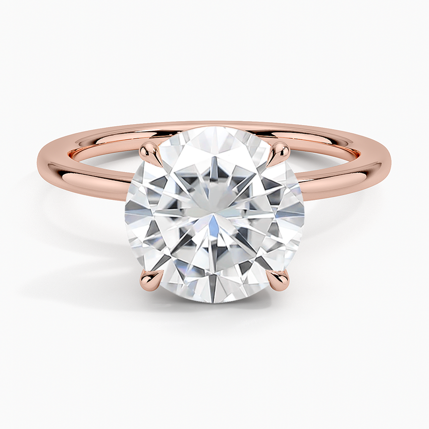 Moissanite Audrey Perfect Fit 1.4mm Solitaire Ring in 14K Rose Gold