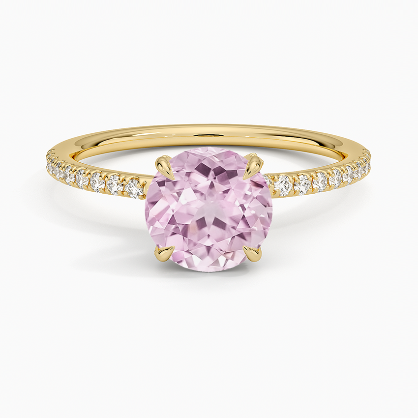 Lab Grown Sapphire Entwined Diamond Ring in 18K Yellow Gold