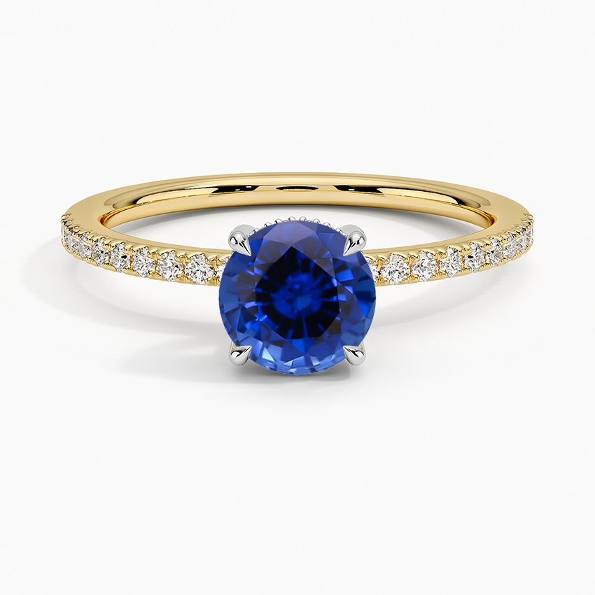 Sapphire Mixed Metal Perfect Fit Diamond Ring in 18K Yellow Gold