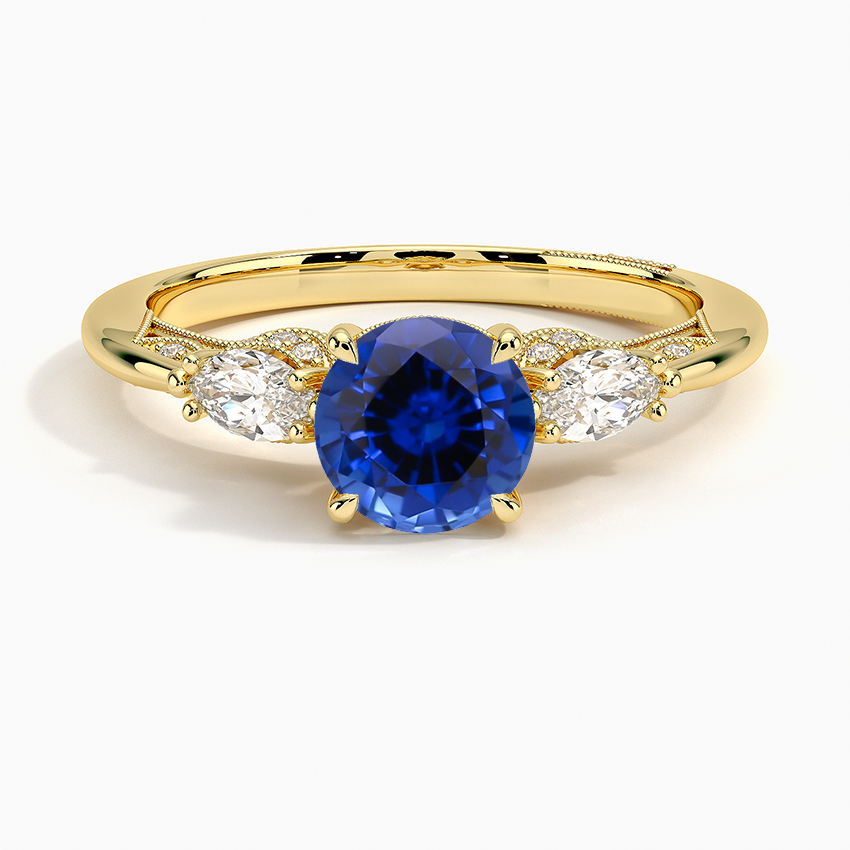 Sapphire Simply Tacori Three Stone Marquise Diamond Ring in 18K Yellow Gold