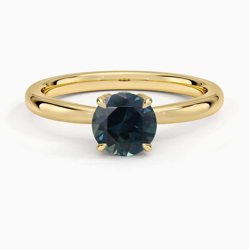 Sapphire Petal 2mm Solitaire Ring in 18K Yellow Gold