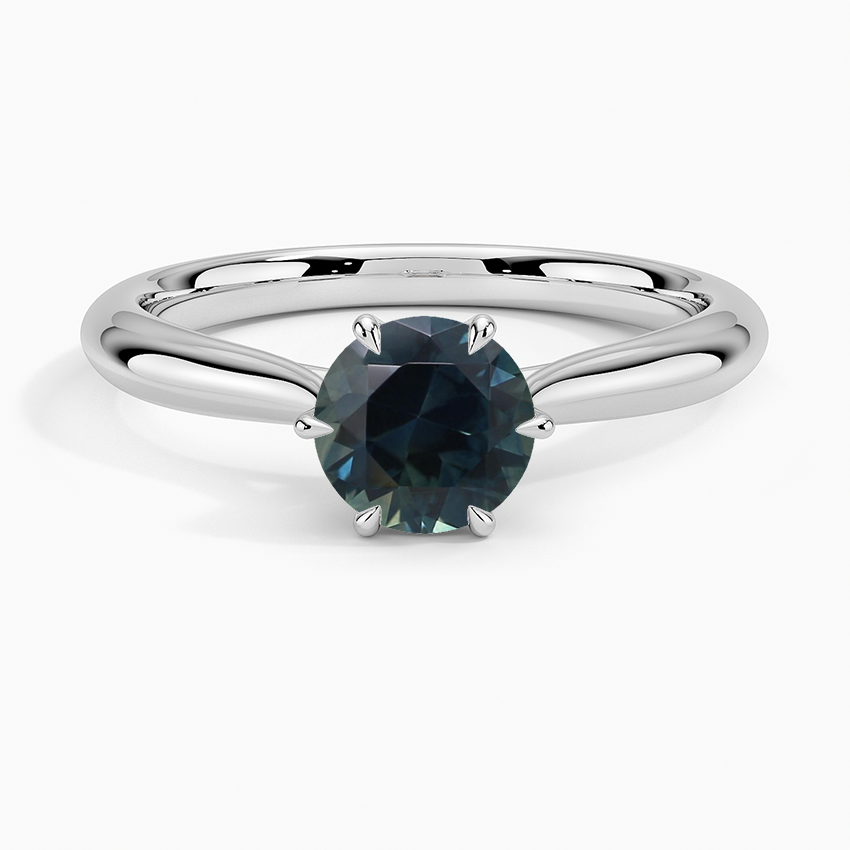 Sapphire Catalina Solitaire Ring in 18K White Gold