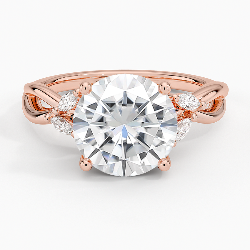 Moissanite Willow Diamond Ring (1/8 ct. tw.) in 14K Rose Gold