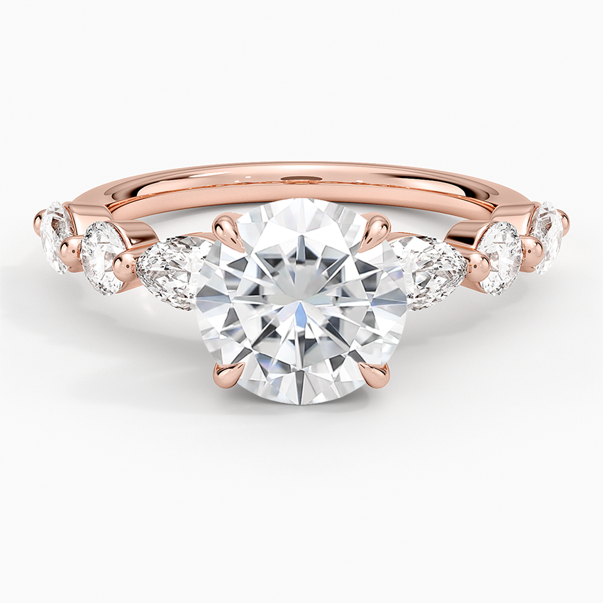 Moissanite Grand Versailles Diamond Ring in 14K Rose Gold