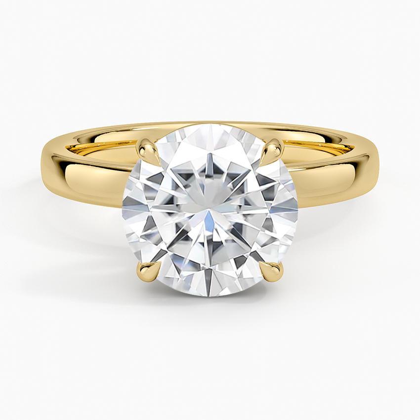 Moissanite Fairmined Perfect Fit Solitaire 2.5mm Ring in 18K Yellow Gold