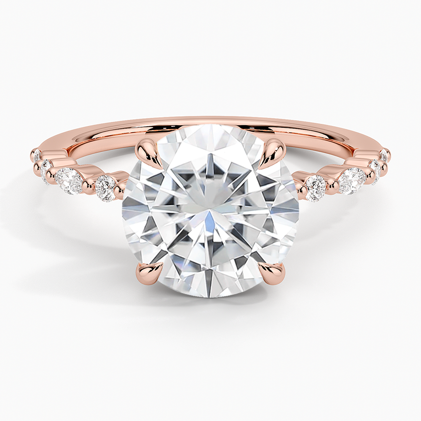 Moissanite Delicate Versailles Diamond Ring in 14K Rose Gold