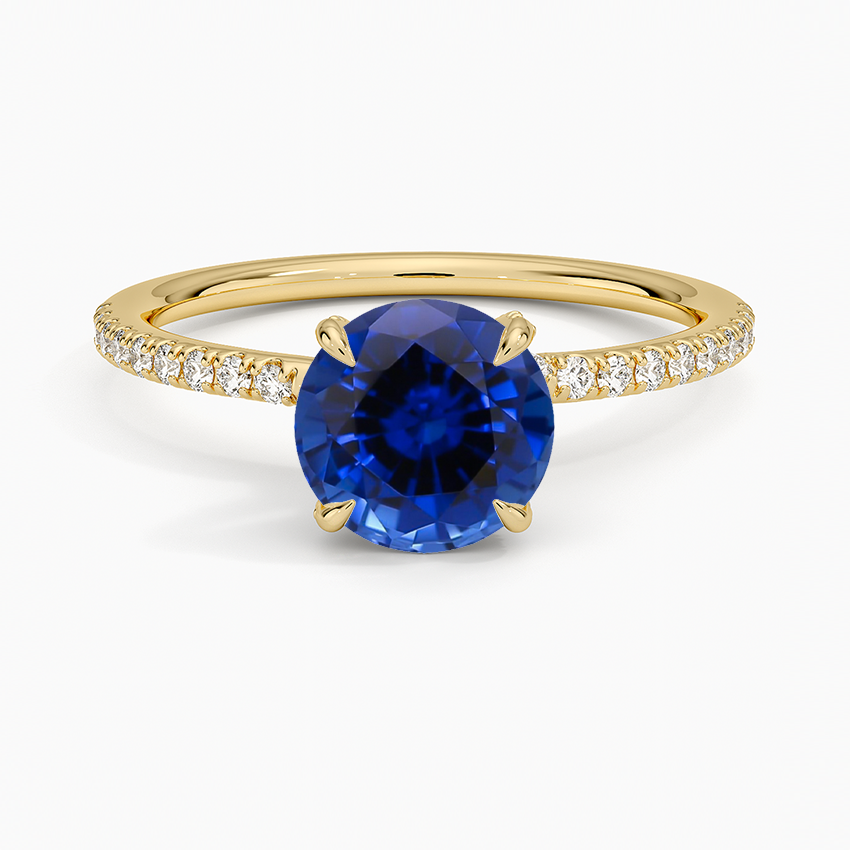Sapphire Entwined Diamond Ring in 18K Yellow Gold