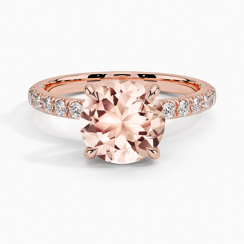 Morganite Heritage Diamond Ring (1/3 ct. tw.) in 14K Rose Gold