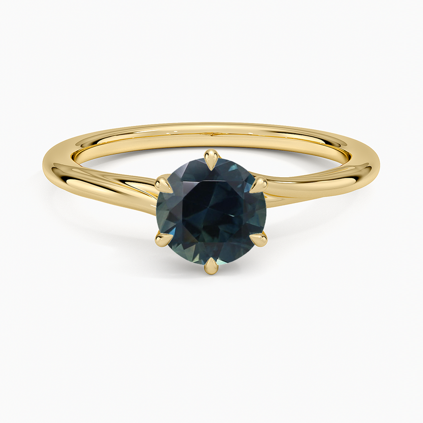 Sapphire Delilah Twist Solitaire Ring in 18K Yellow Gold