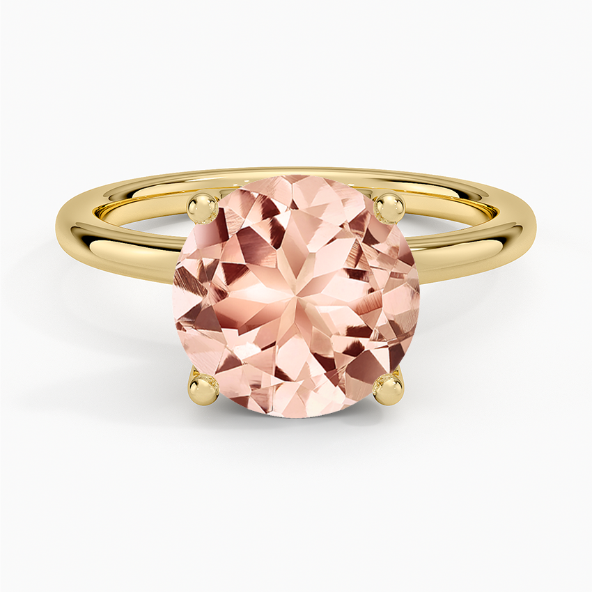 Morganite Fleur Solitaire Ring in 14K Yellow Gold