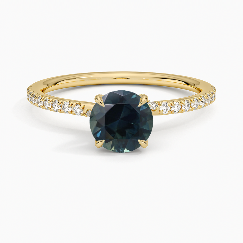 Sapphire Entwined Diamond Ring in 18K Yellow Gold