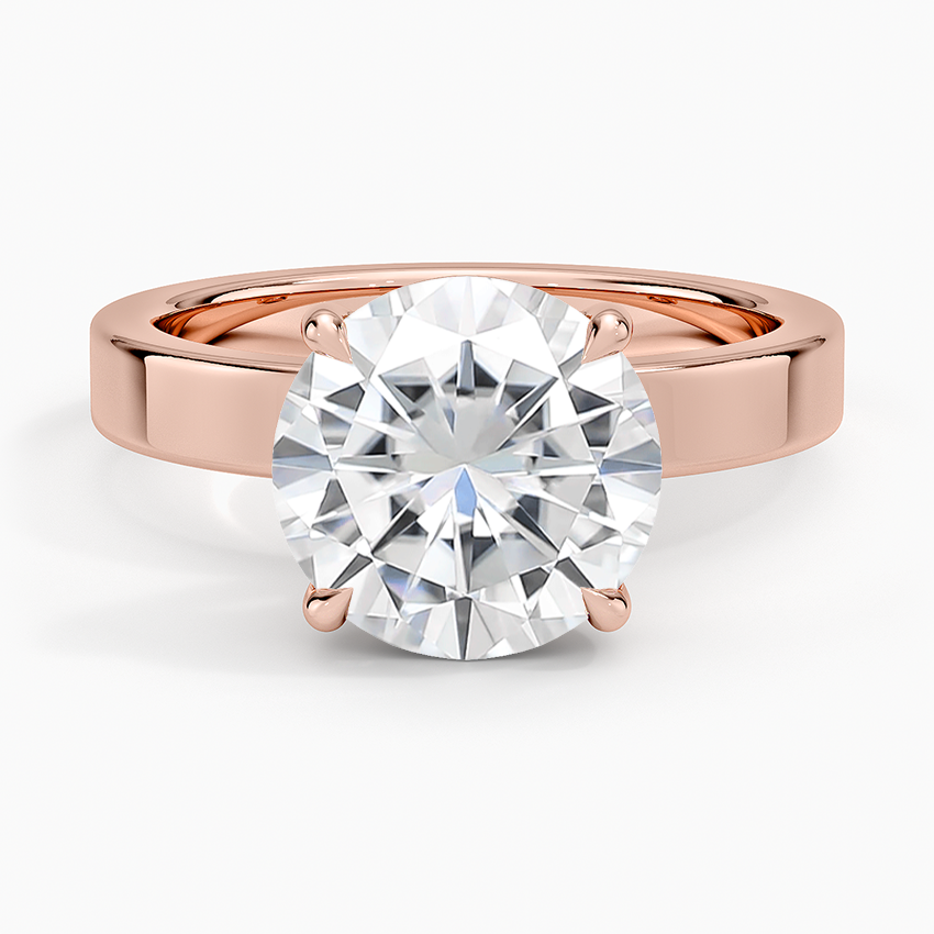 Moissanite Peyton 3mm Solitaire Ring in 14K Rose Gold
