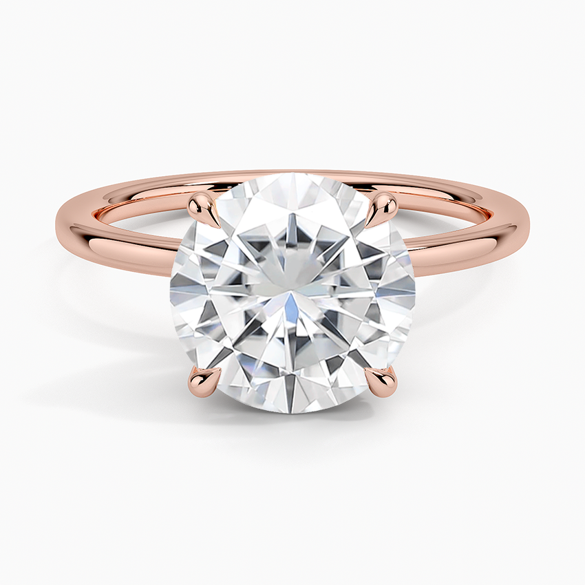 Moissanite Lumiere 1.5mm Diamond Ring in 14K Rose Gold