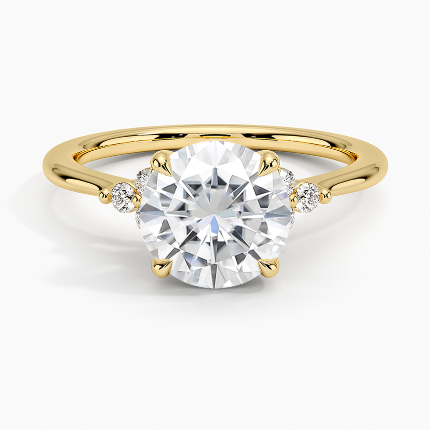 Moissanite Melody Diamond Ring in 18K Yellow Gold