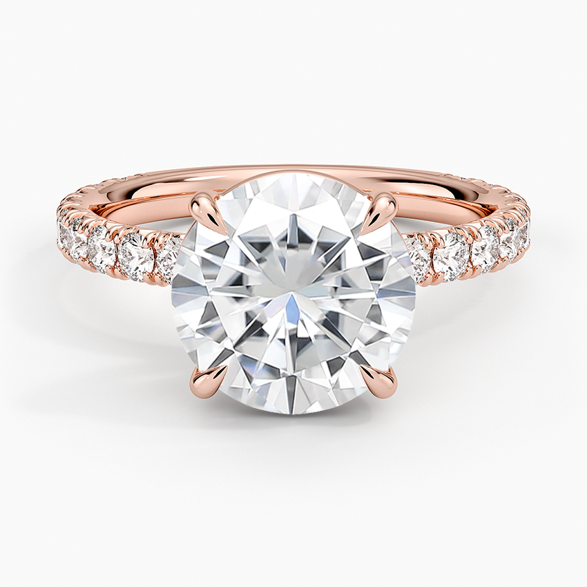 Moissanite Luxe French Pavé Perfect Fit Diamond Ring (1/2 ct. tw.) in 14K Rose Gold