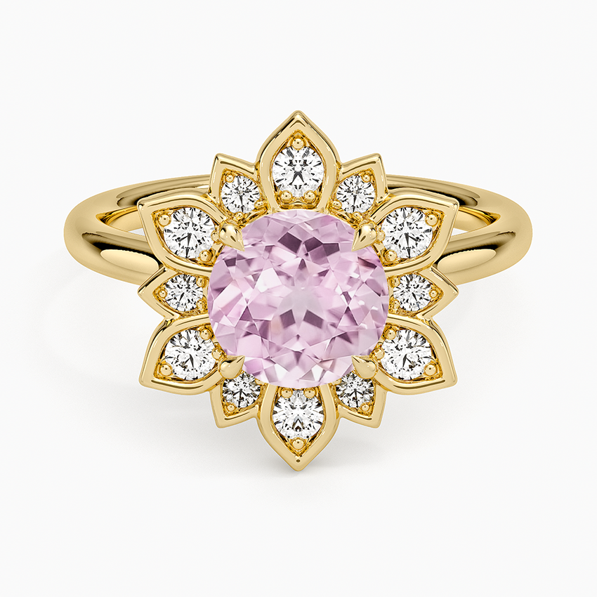 Lab Grown Sapphire Fiore Halo Diamond Ring (1/4 ct. tw.) in 18K Yellow Gold