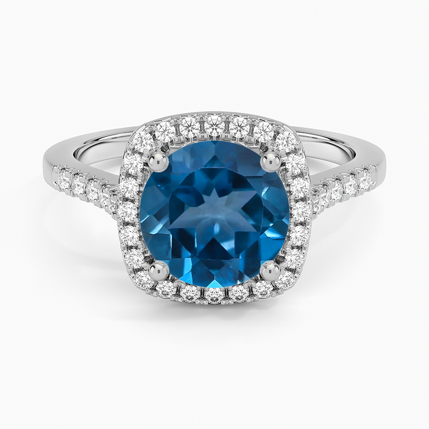 London Blue Topaz Odessa Ring (1/4 ct. tw.) in 18K White Gold