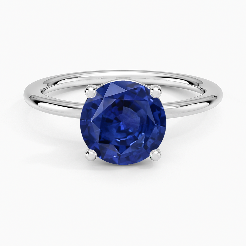 Sapphire Gwen Perfect Fit Solitaire Ring in 14K White Gold