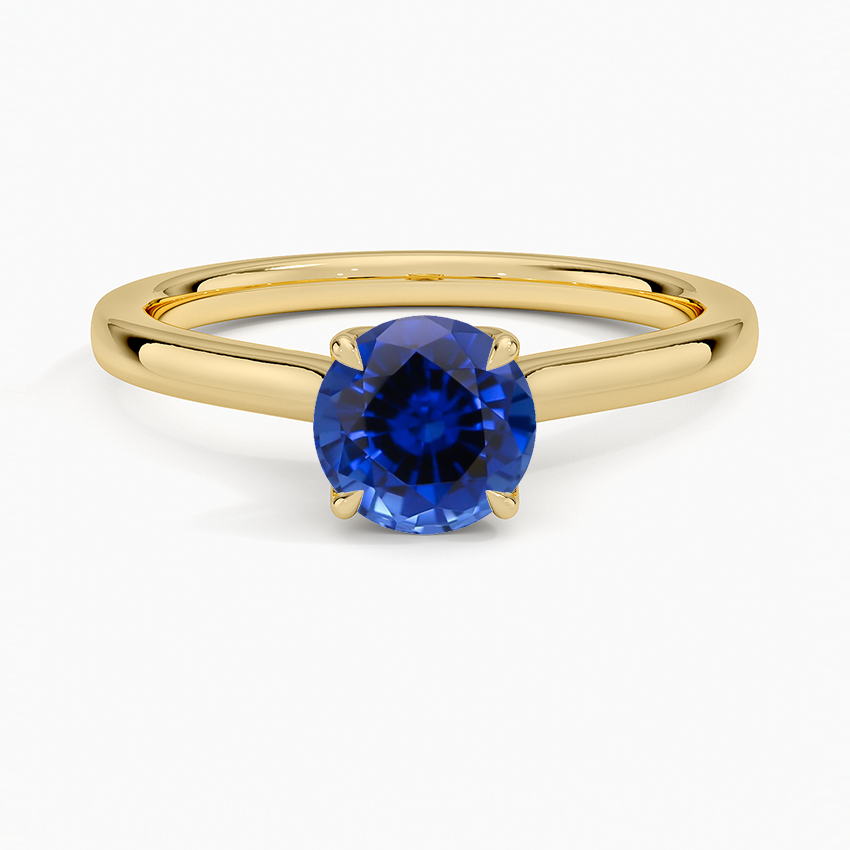 Sapphire Elodie Cathedral Solitaire Ring in 18K Yellow Gold