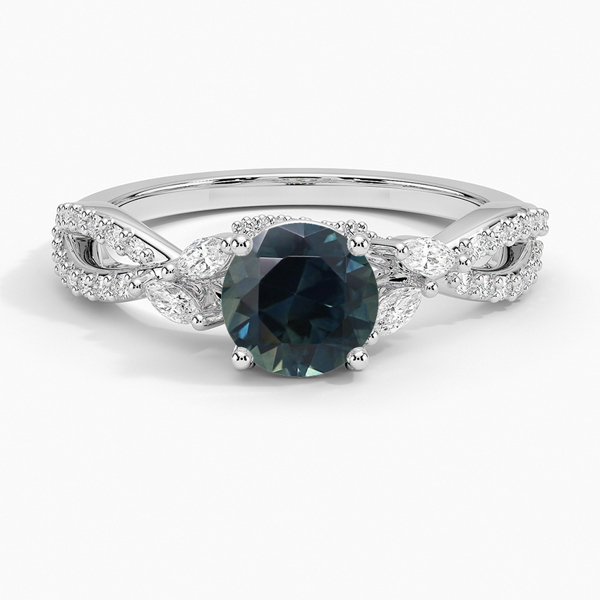Sapphire Adorned Luxe Willow Diamond Ring (1/3 ct. tw.) in 18K White Gold