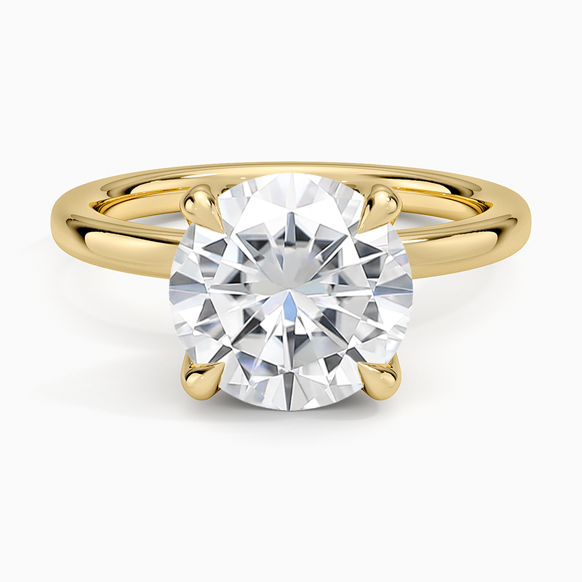 Moissanite 2mm Petite Elodie Perfect Fit Solitaire Ring in 14K Yellow Gold