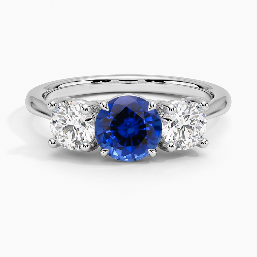 Sapphire Luxe Selene Three Stone Diamond Ring (2/3 ct. tw.) in 18K White Gold