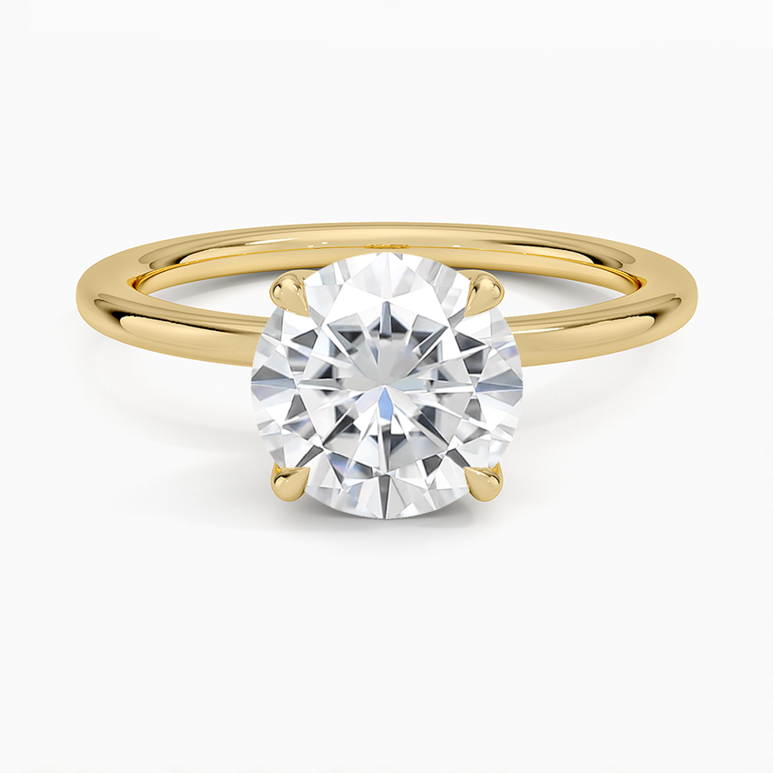 Moissanite 1.5mm Petite Elodie Perfect Fit Solitaire Ring in 18K Yellow Gold