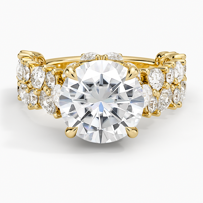 Moissanite Olivetta Double Row Diamond Ring (2 1/2 ct. tw.) in 14K Yellow Gold