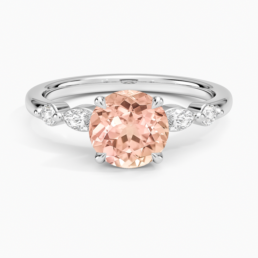 Lab Grown Sapphire Versailles One-Quarter Coverage Diamond Ring in 14K White Gold
