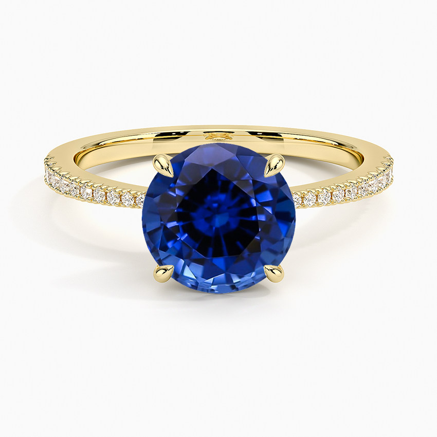 Lab Grown Sapphire Elena Diamond Ring in 18K Yellow Gold