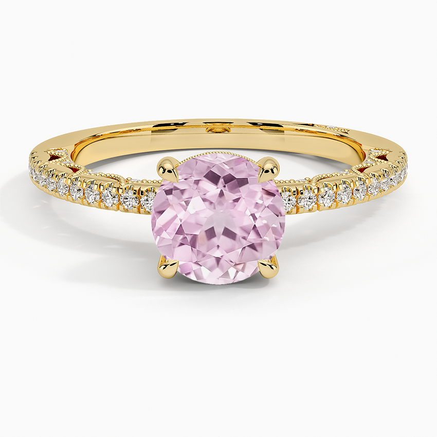 Lab Grown Sapphire Tacori Lunetta Crescent Diamond Ring in 18K Yellow Gold