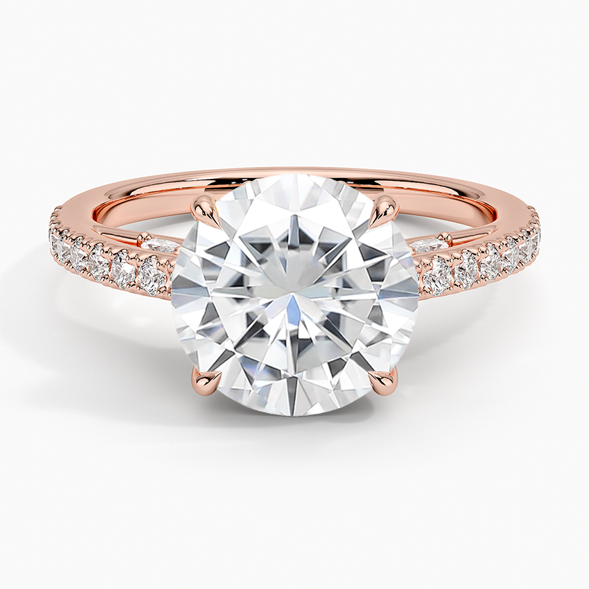 Moissanite Secret Garden Adorned Gallery Diamond Ring (1/2 ct. tw.) in 14K Rose Gold