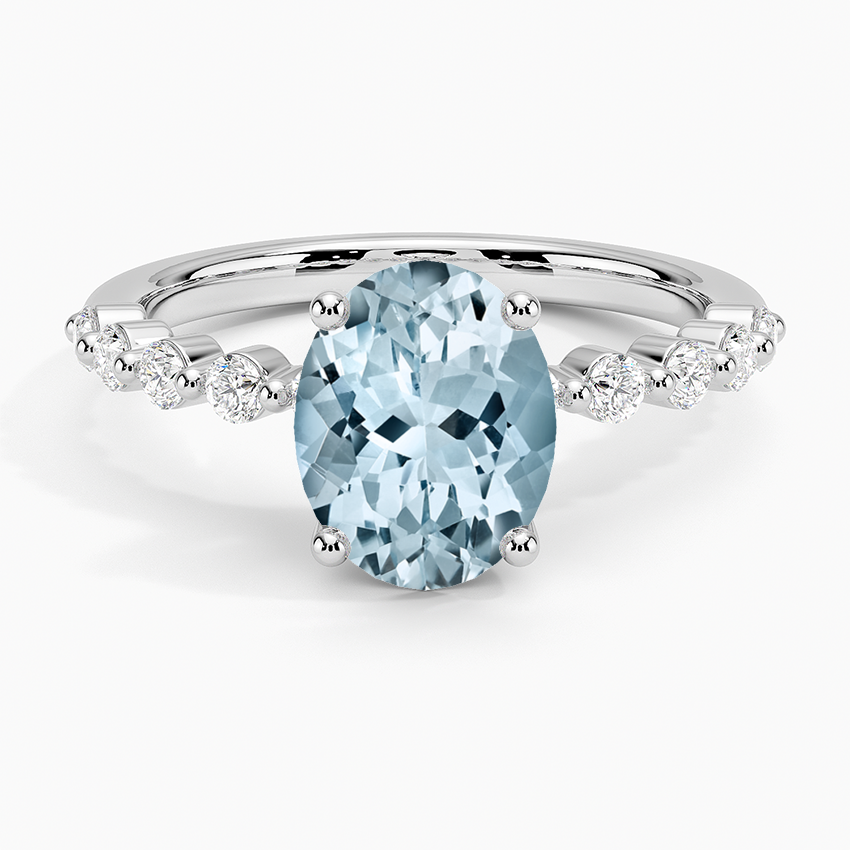 Aquamarine Marseille Diamond Ring (1/4 ct. tw.) in Platinum