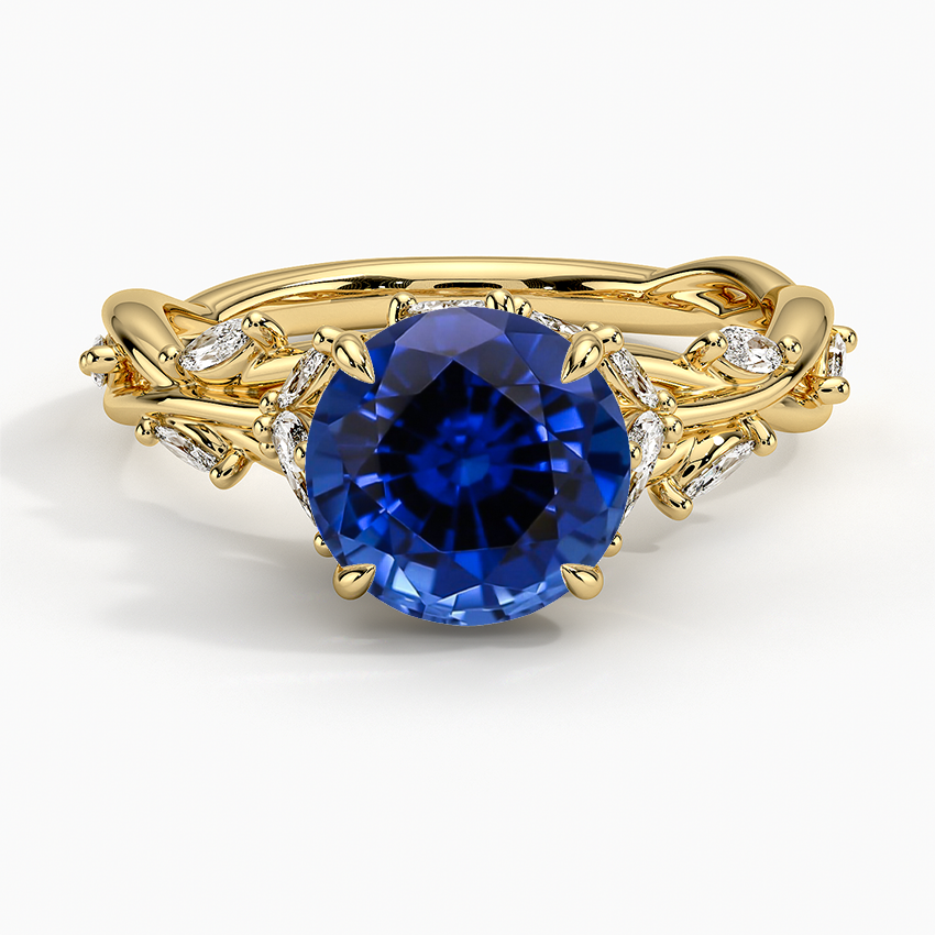 Lab Created Sapphire Secret Garden Diamond Ring (1/2 ct. tw.) in 18K Yellow Gold