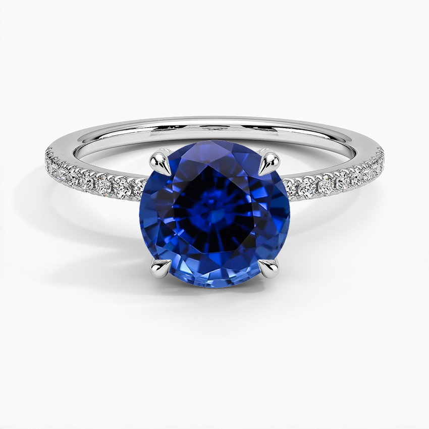 Lab Created Sapphire Viviana Diamond Ring (1/4 ct. tw.) in 18K White Gold