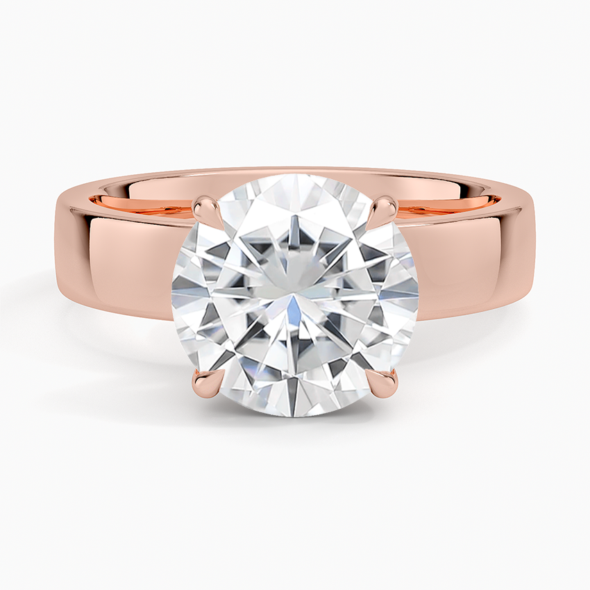Moissanite Peyton 4mm Solitaire Ring in 14K Rose Gold