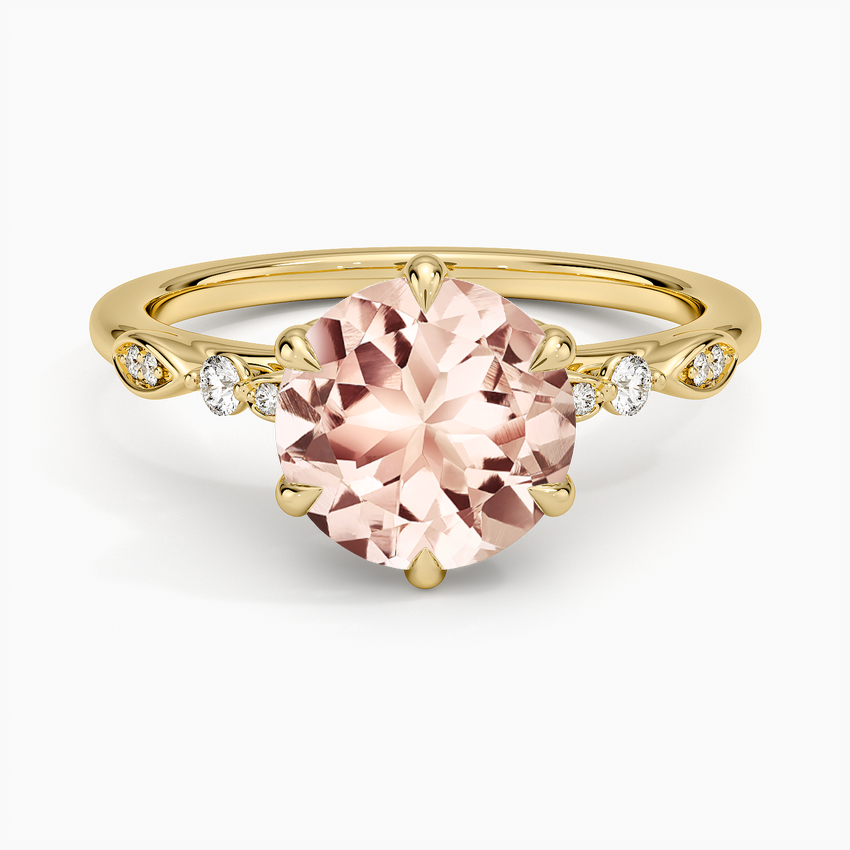 Morganite Rochelle Diamond Ring in 14K Yellow Gold