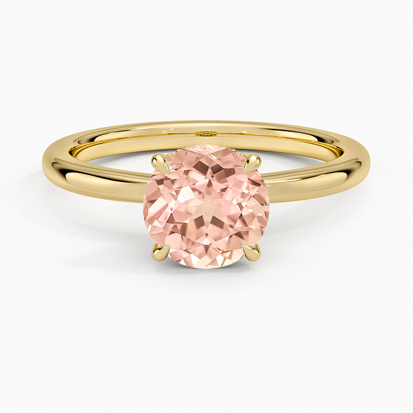 Lab Grown Sapphire Hidden Heart Diamond Ring in 18K Yellow Gold