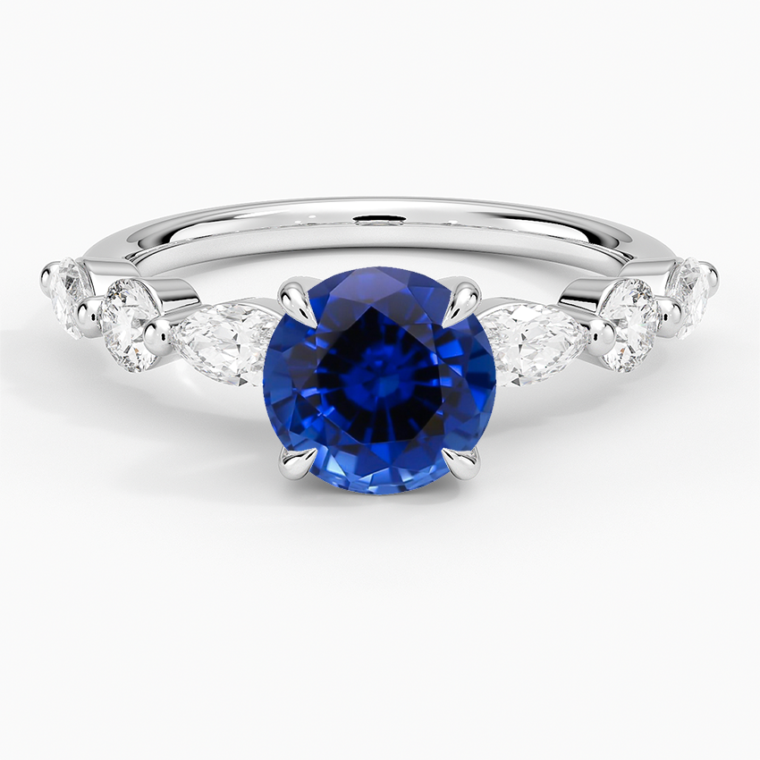 Sapphire Grand Versailles Diamond Ring in 18K White Gold
