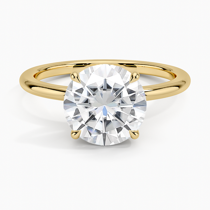 Moissanite Fairmined 1.5mm Comfort Fit Ring in 18K Yellow Gold