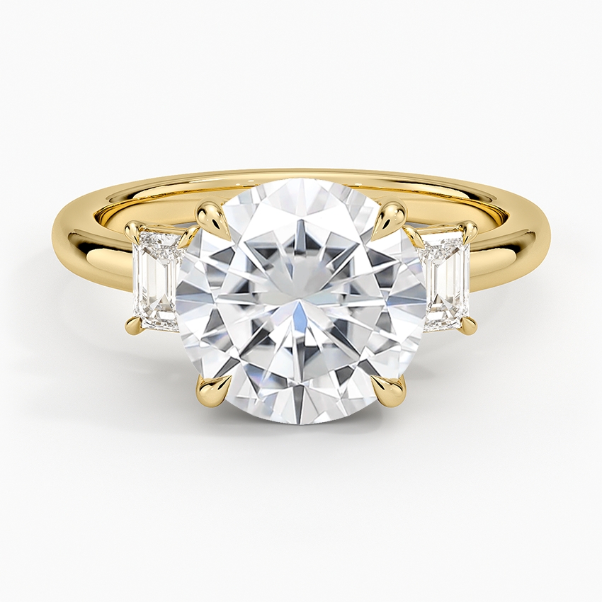 Moissanite Petite Rhiannon Three Stone Diamond Ring (1/4 ct. tw.) in 14K Yellow Gold