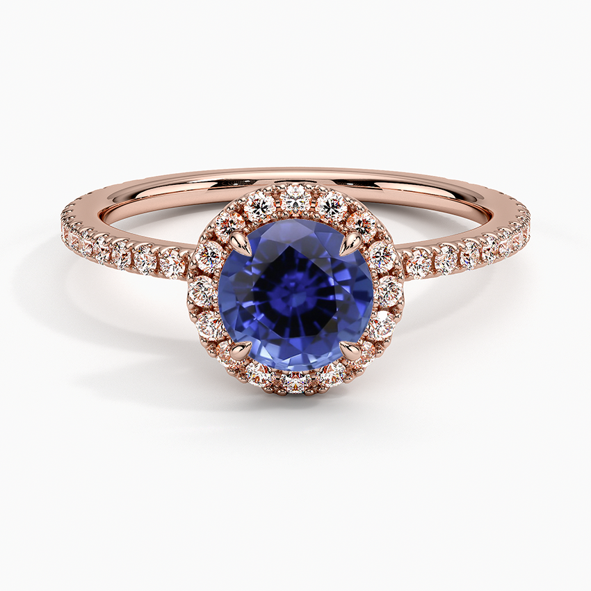 Rose Gold Sapphire Waverly Diamond Ring (1/2 ct. tw.)