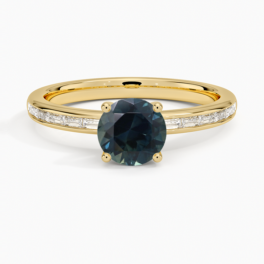 Sapphire Tabitha Channel Set Baguette Diamond Ring in 18K Yellow Gold