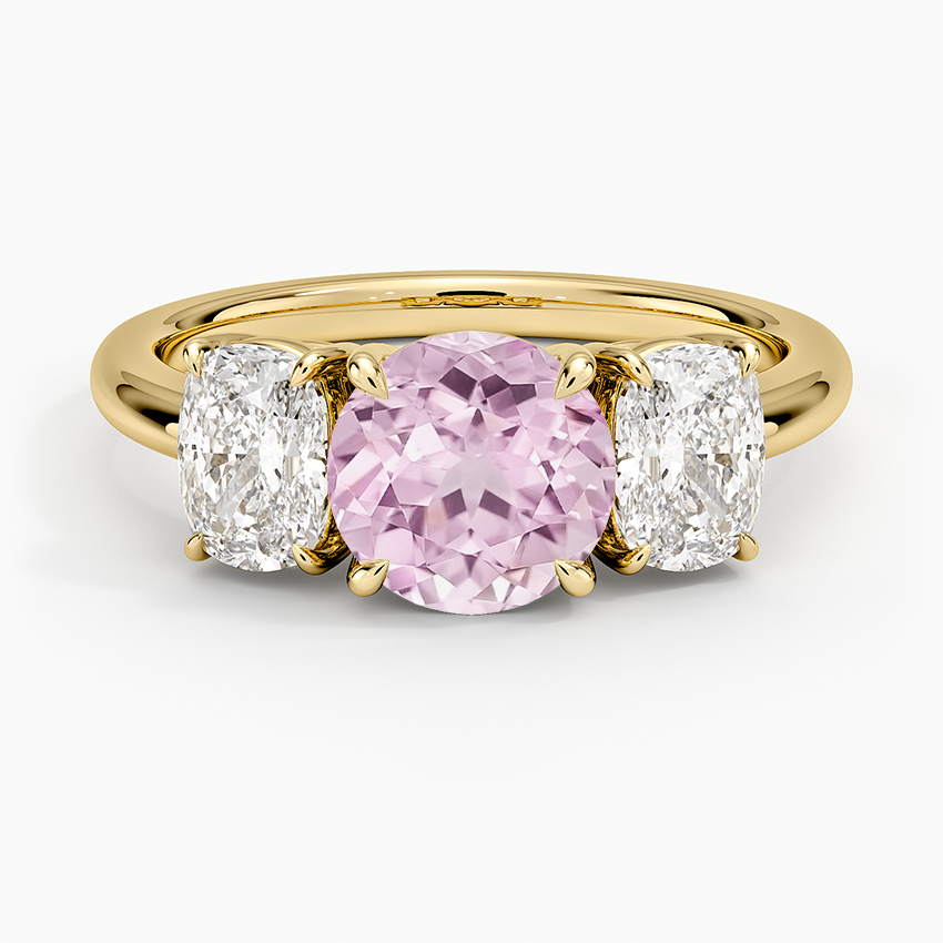 Lab Grown Sapphire Luxe Faye Elongated Cushion Three Stone Diamond Ring (1 ct. tw.) in 18K Yellow Gold