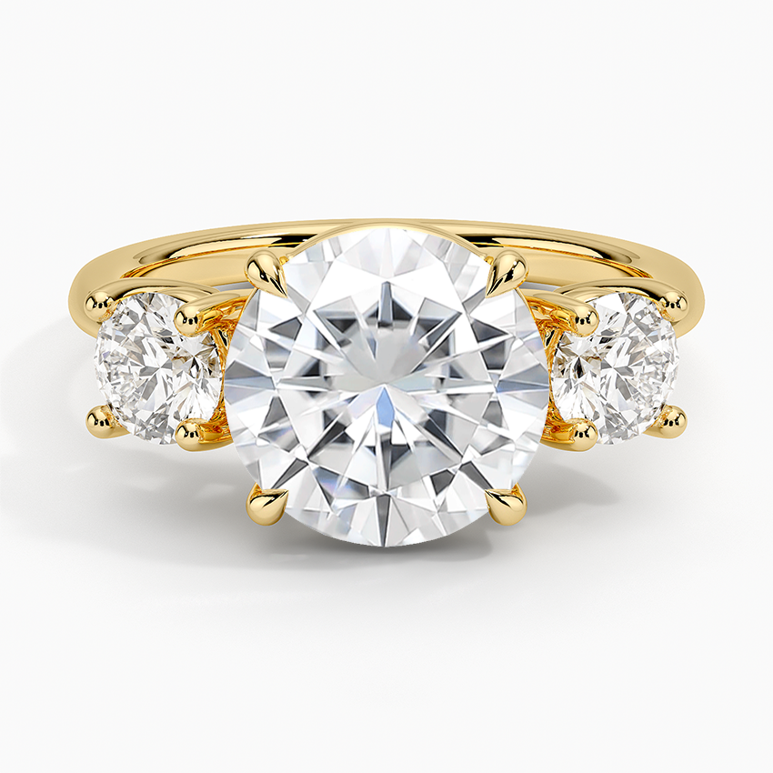Moissanite Luxe Selene Three Stone Diamond Ring (2/3 ct. tw.) in 18K Yellow Gold
