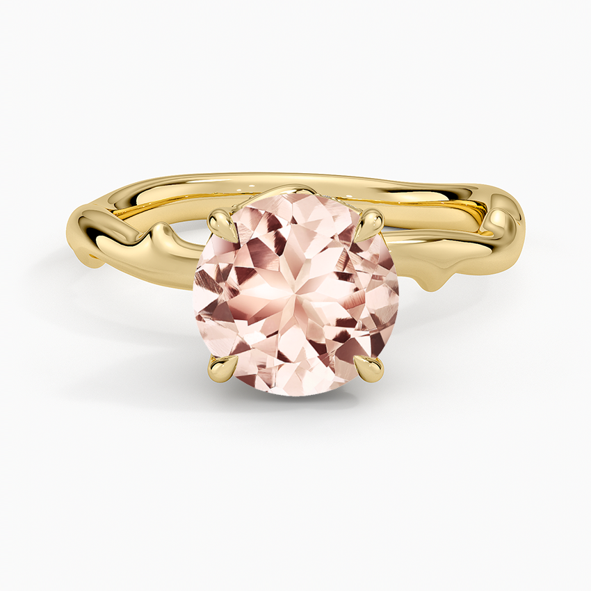 Morganite Rose Thorn Hidden Accent Diamond Ring (1/4 ct. tw.) in 18K Yellow Gold