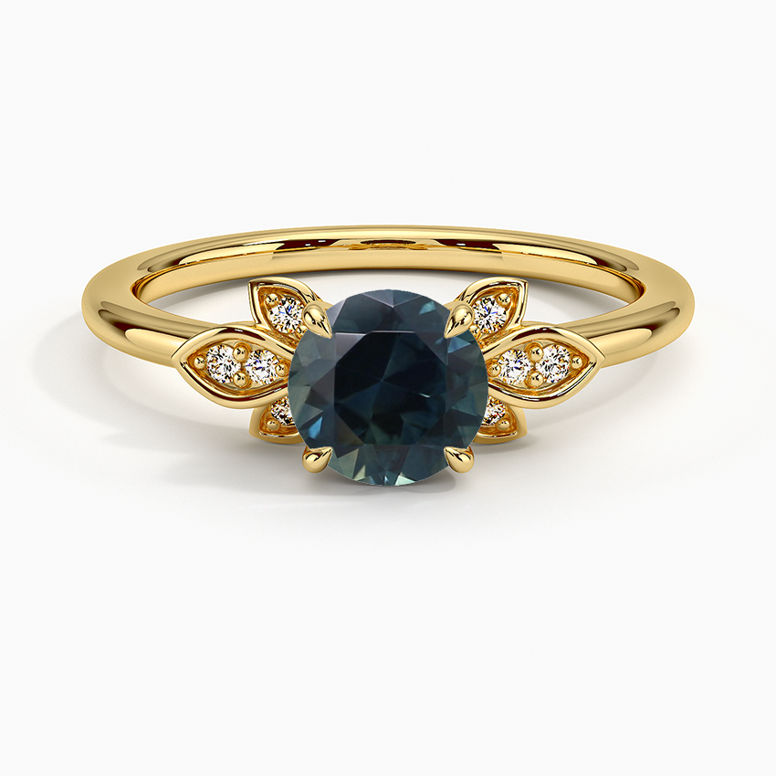 Sapphire Fiore Diamond Ring in 18K Yellow Gold