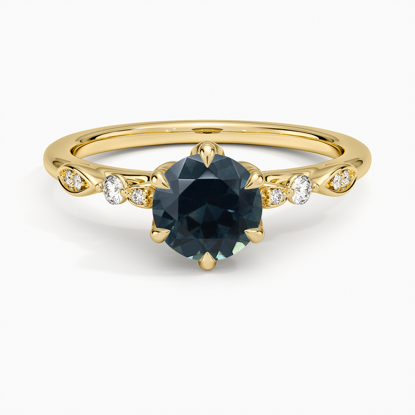 Sapphire Rochelle Diamond Ring in 14K Yellow Gold